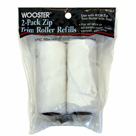 WOOSTER 3" Mini Paint Roller Cover, 2 PK R148